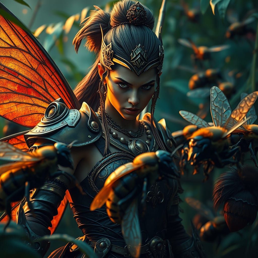 Fantastical Jungle Battle in Hyperrealistic Style