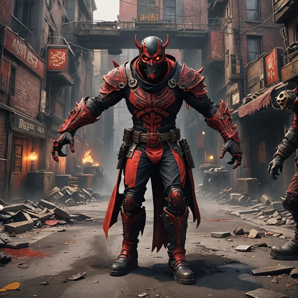 Four-Armed Super Criminal in Detailed Matte Painting