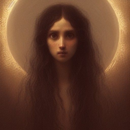 Celestial Girl with Stars: Horror-Inspired Digital Art