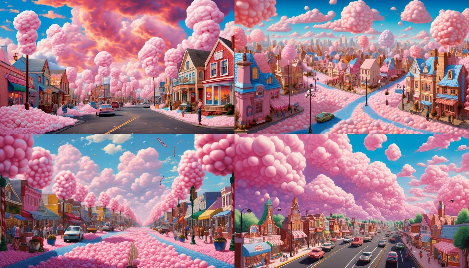 Hyperrealistic Candy Landscape with Marshmallow Clouds