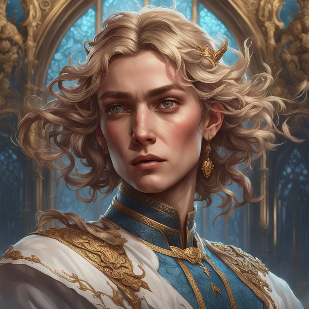 The Cruel Prince: Hyperdetailed Portrait in Art Nouveau Styl...