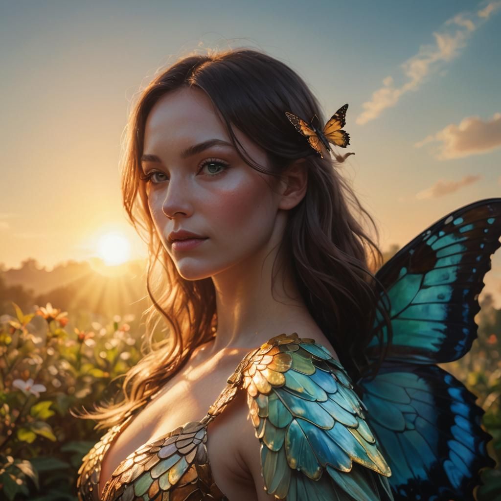 Butterfly Wings in Sunlight: A Macro Oil Painting