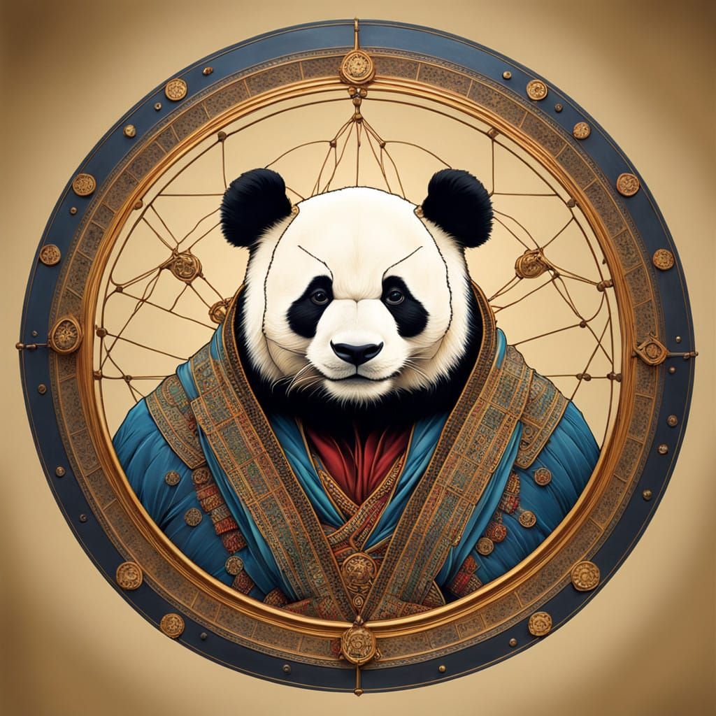 A Panda in Perfect Proportion, Inspired by Leonardo's Vitruv...