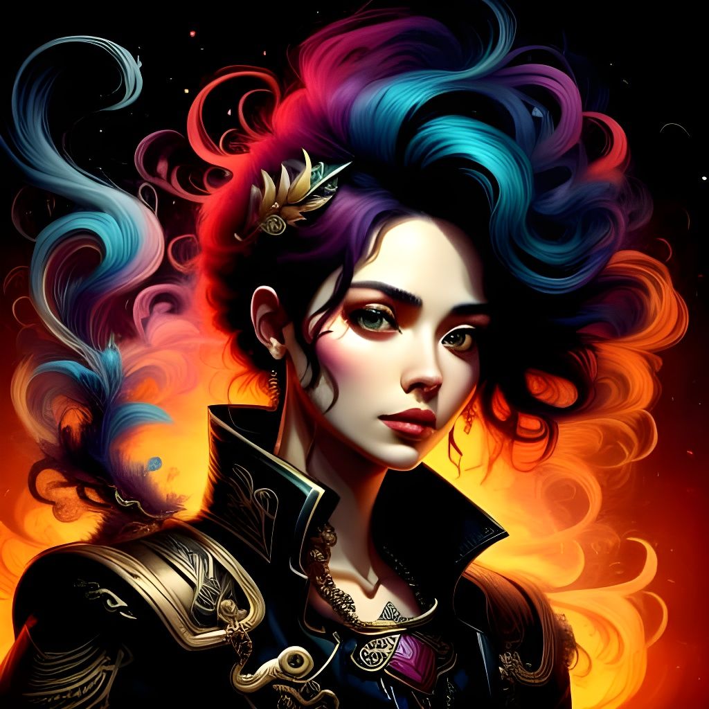 Dramatic Chiaroscuro Portrait with Ethereal Magic