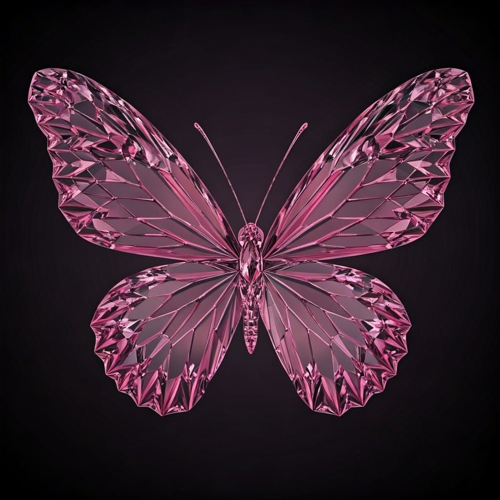 Pink Crystal Butterfly for Breast Cancer Awareness