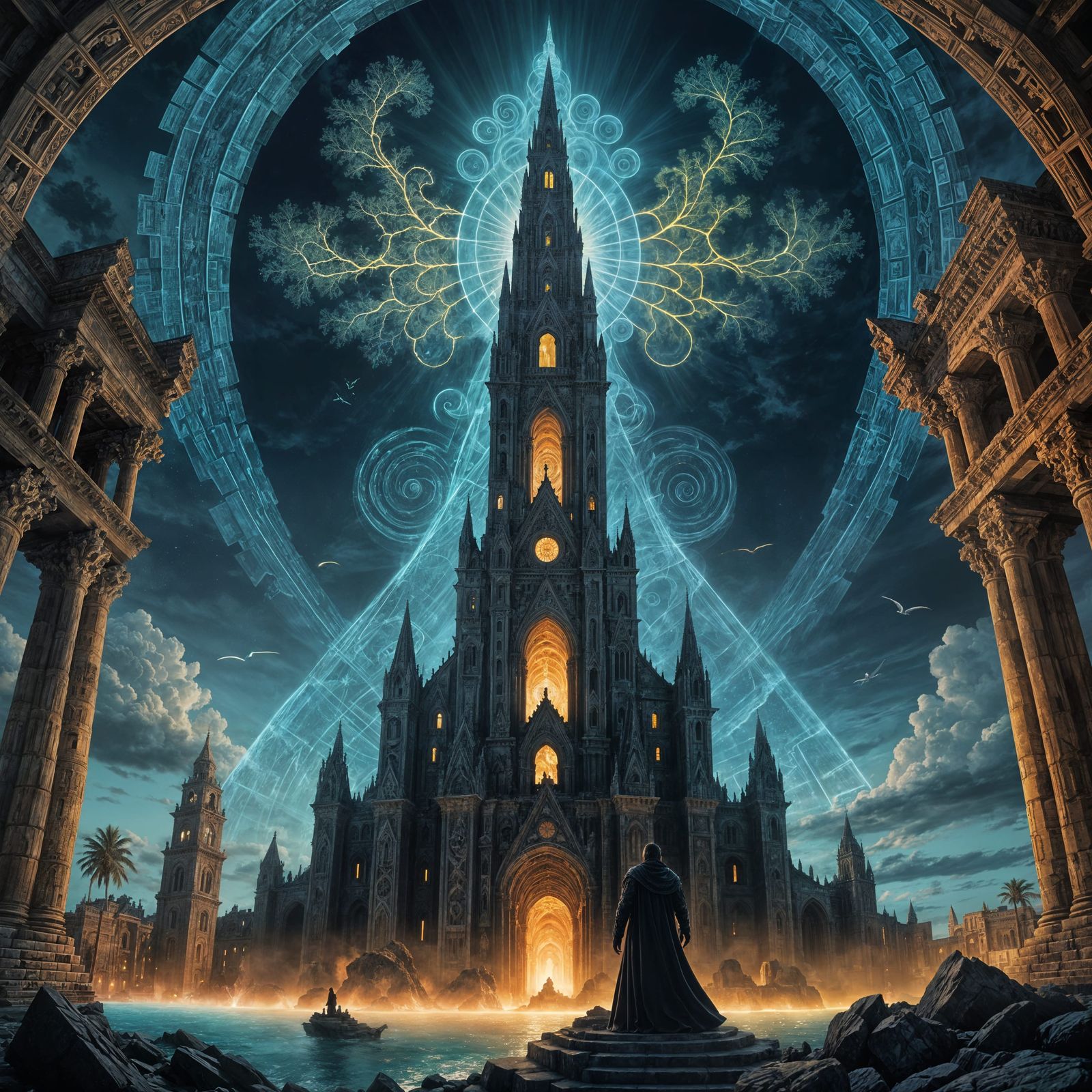 Lichtenberg Figure in Atlantis: A Surreal Vision