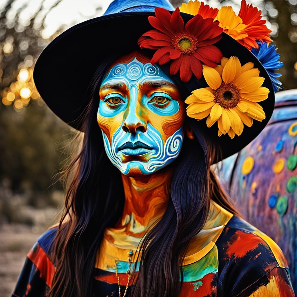 Lakota Heyoka Horse in Van Gogh Inspired Rayograph