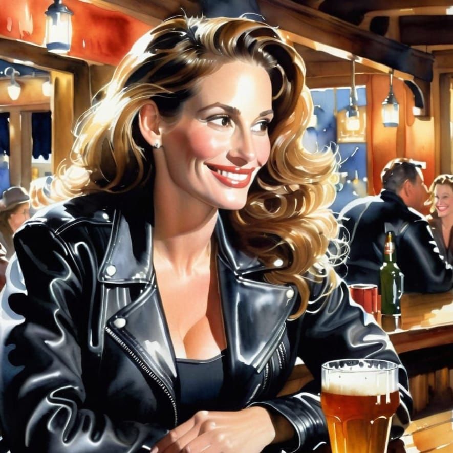 Stunning Julia Roberts in Impressionistic Watercolor Tavern ...