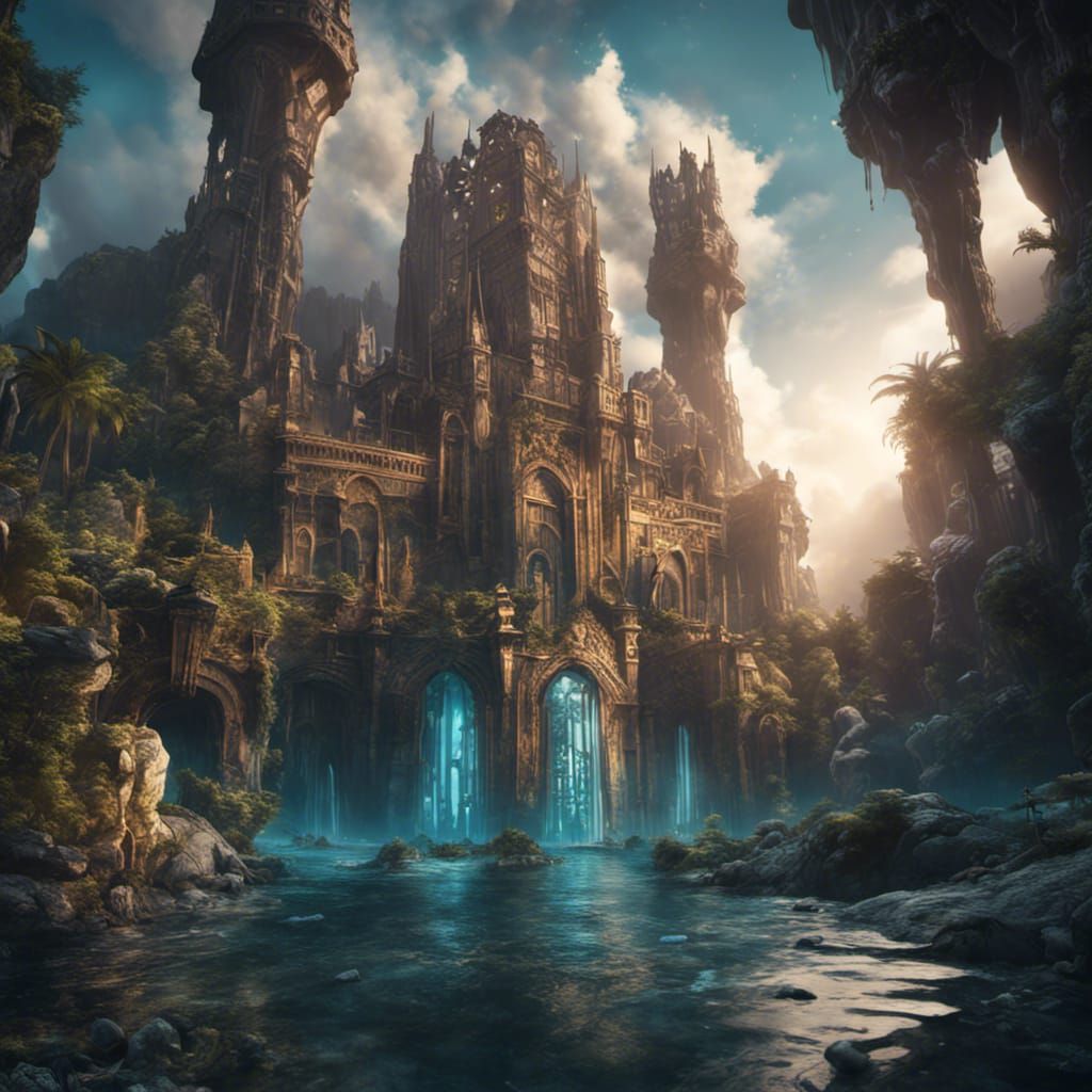 Fantastical Atlantis Concept Art in Deep Color