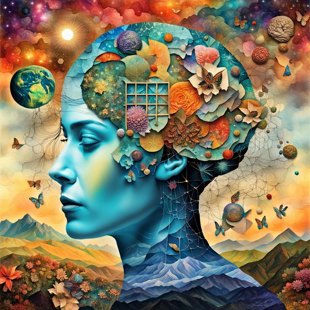 Infinite Consciousness: Hybrid Paper Collage Art