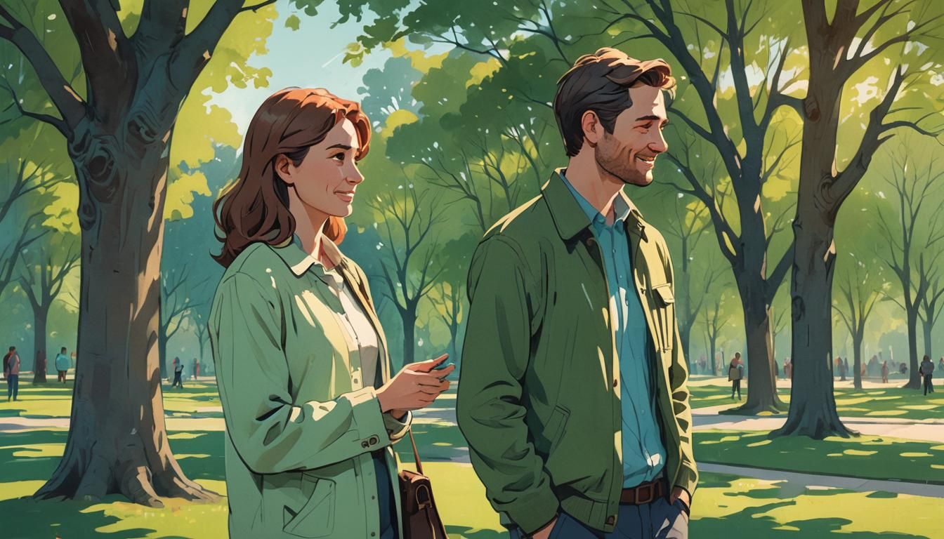 Heartfelt Conversation in a Park: Concept Art