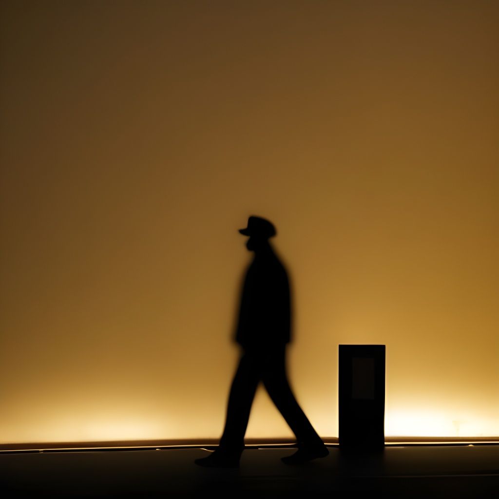 Humanoid Silhouette Shadow from Light Source