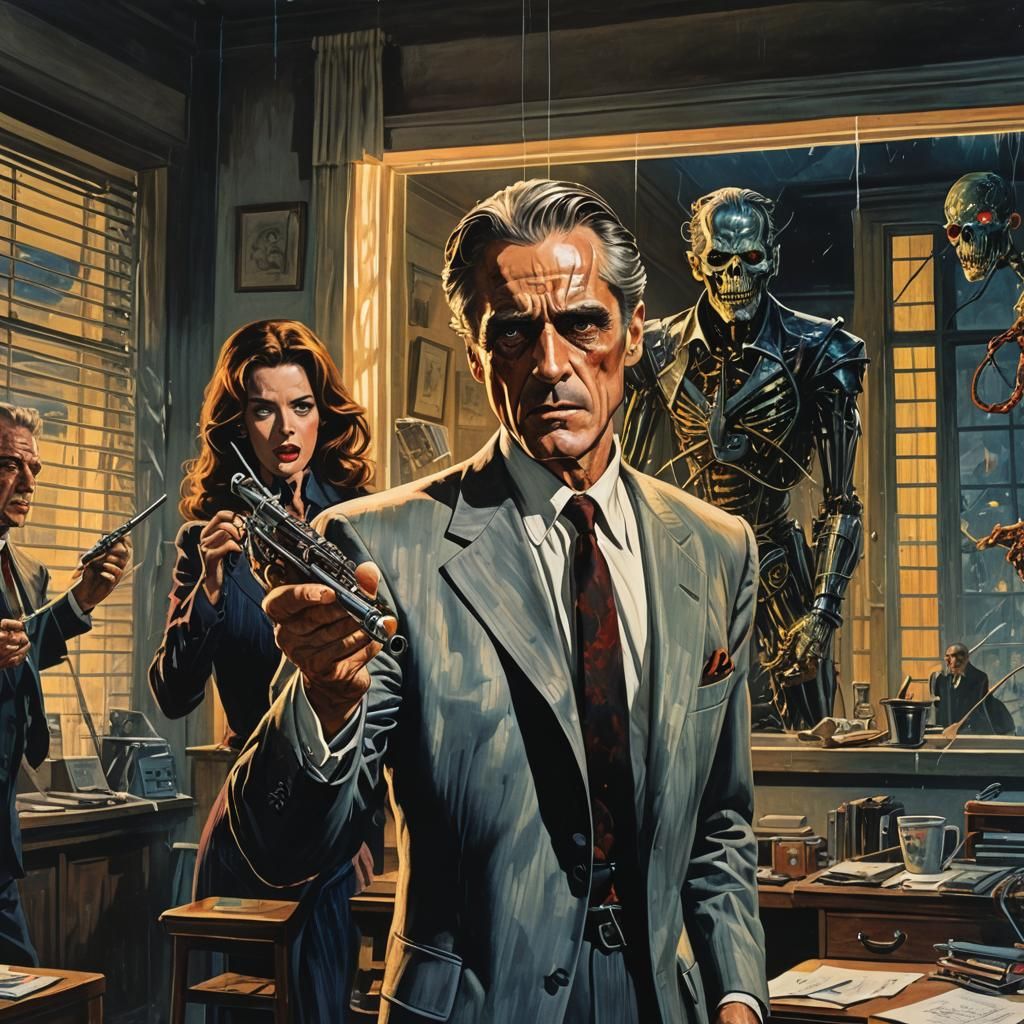 Joe Kubert Style Biomechanic Zombie Scene