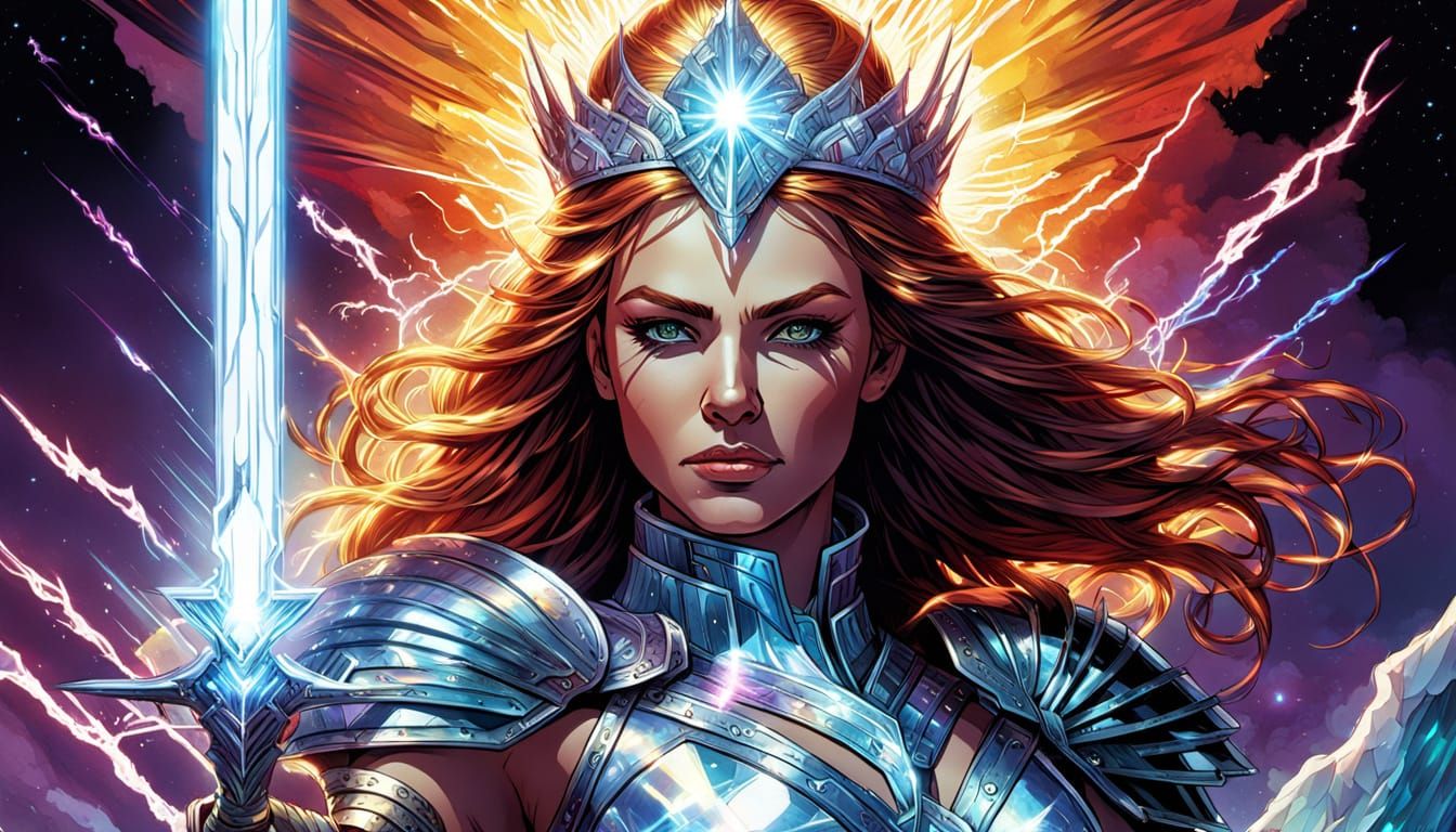 Queen of Light in Crystal Armor, Comic Art