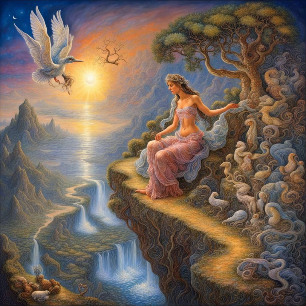 Surreal Dreamscape in Josephine Wall Style