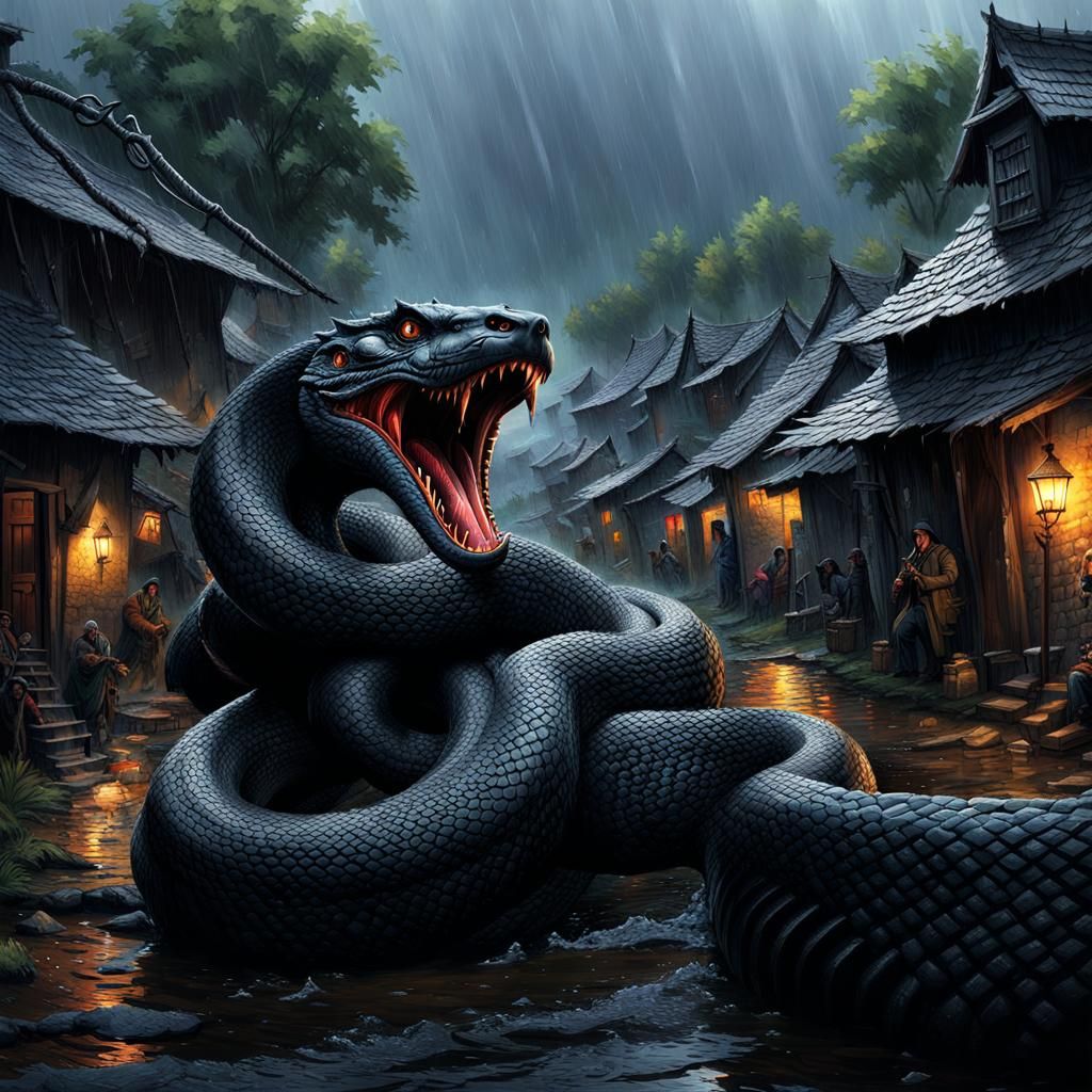 Serpent's Wrath: Black Serpent Destroys Village