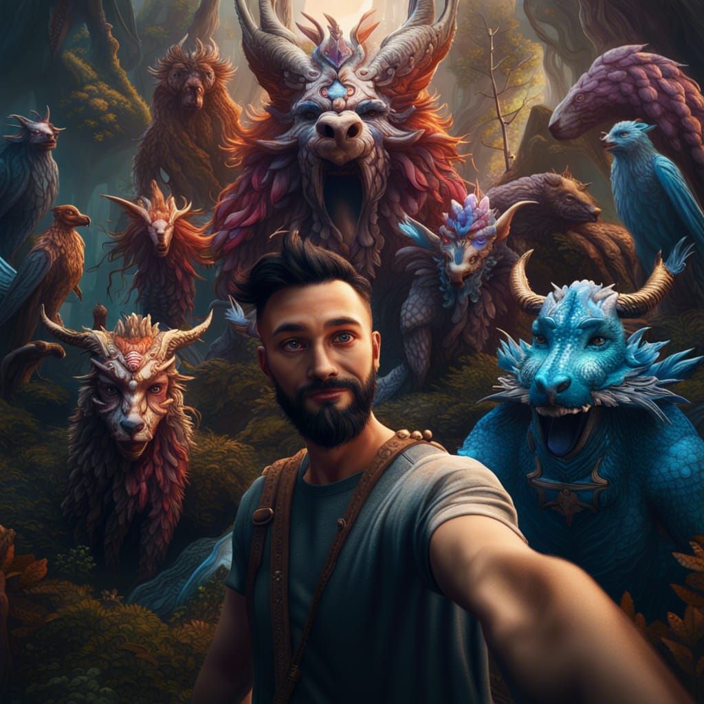 Selfie with mythical creatures