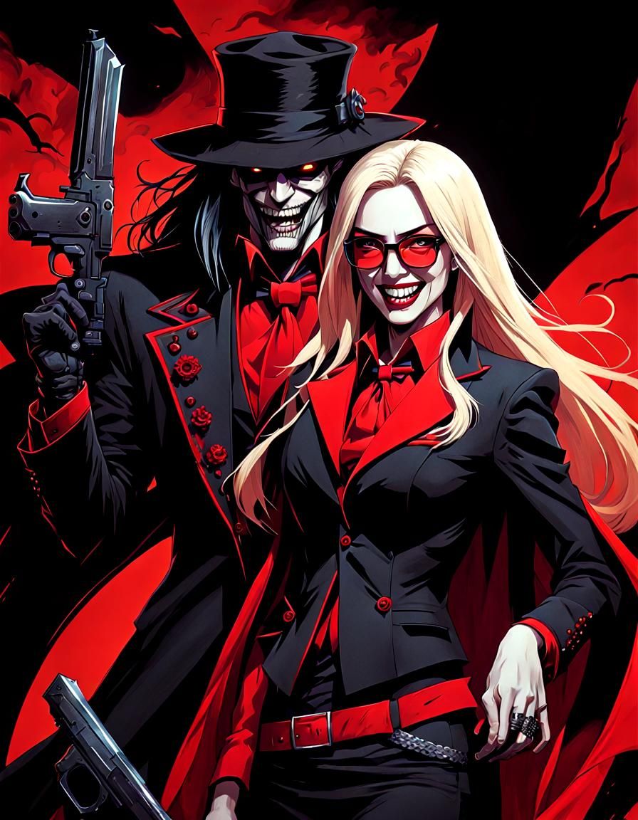 Macabre Dark Fantasy Portrait in Ink Art Style