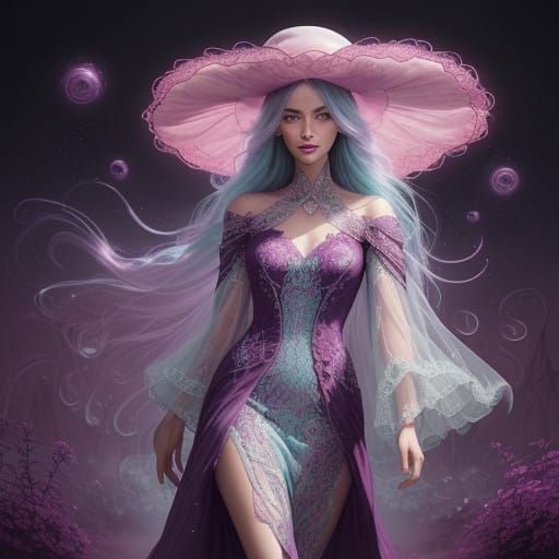 Ethereal Alien in Crimson Dust Storm