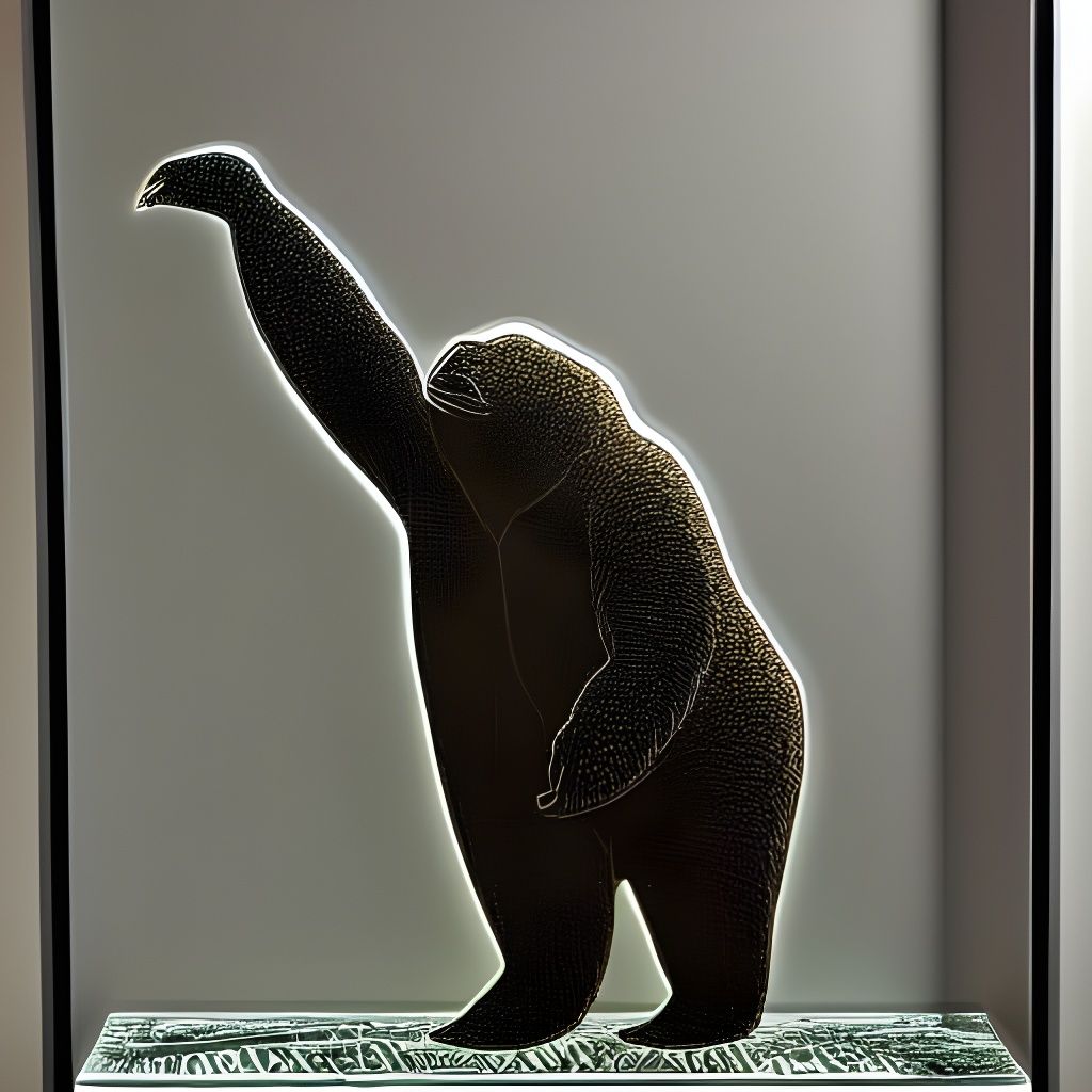 Giant Sloth's Bad Dancing: Glass Engraving Sculpture