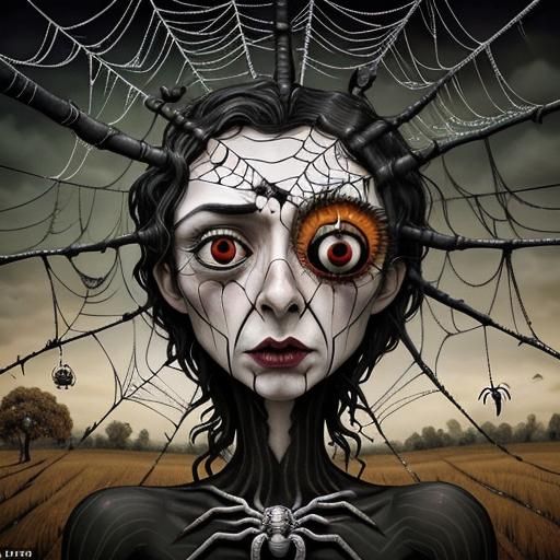Pagan's Spiderweb Eyes: A Surreal Vision of Despair