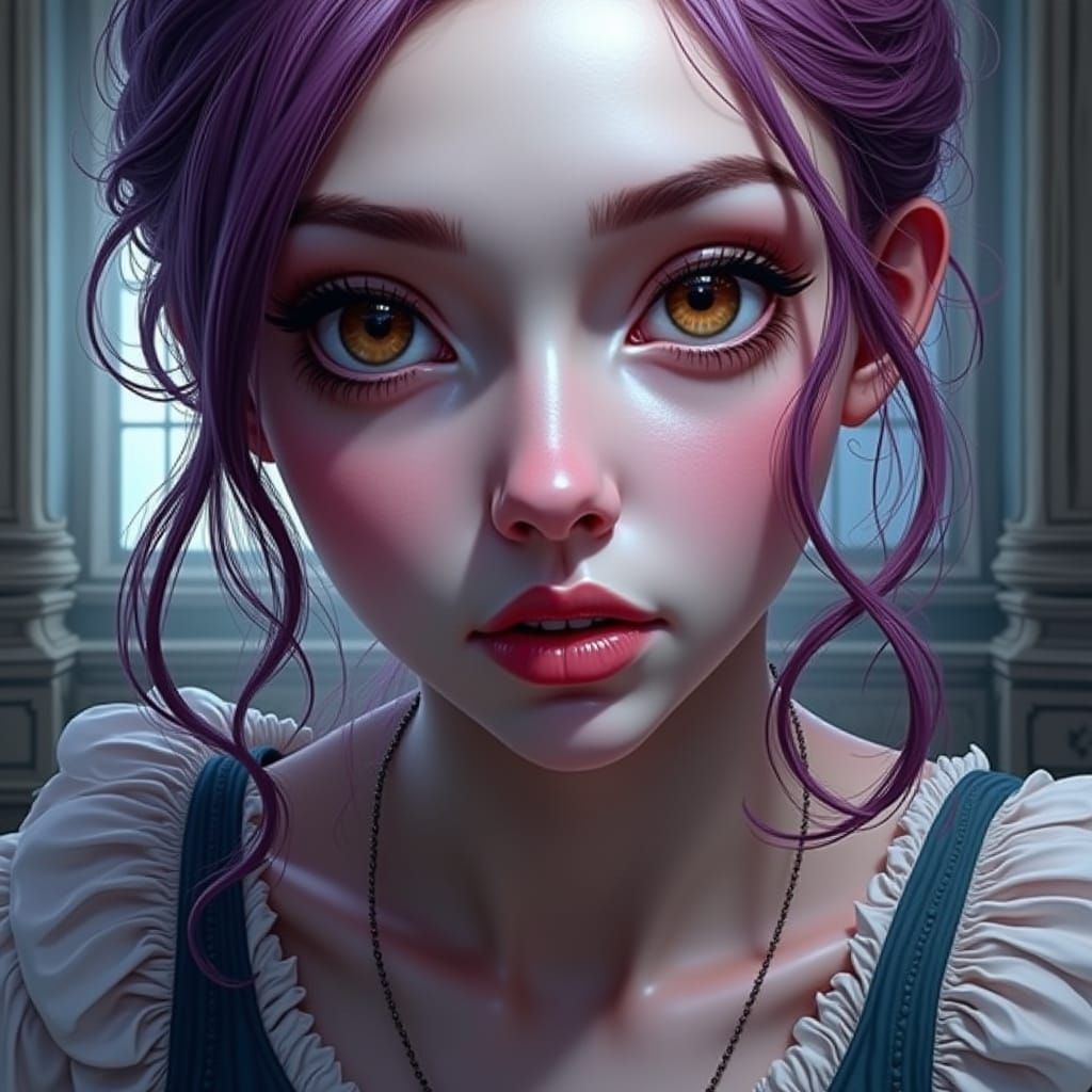 Old Master Portrait: Biomechanical Dream in Baroque Interior