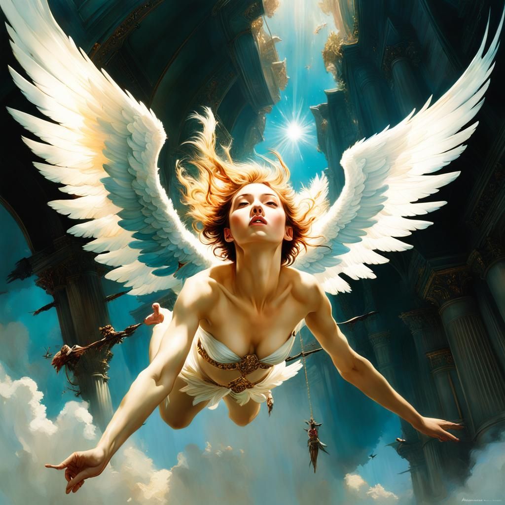 Cupid falling from heaven 💘