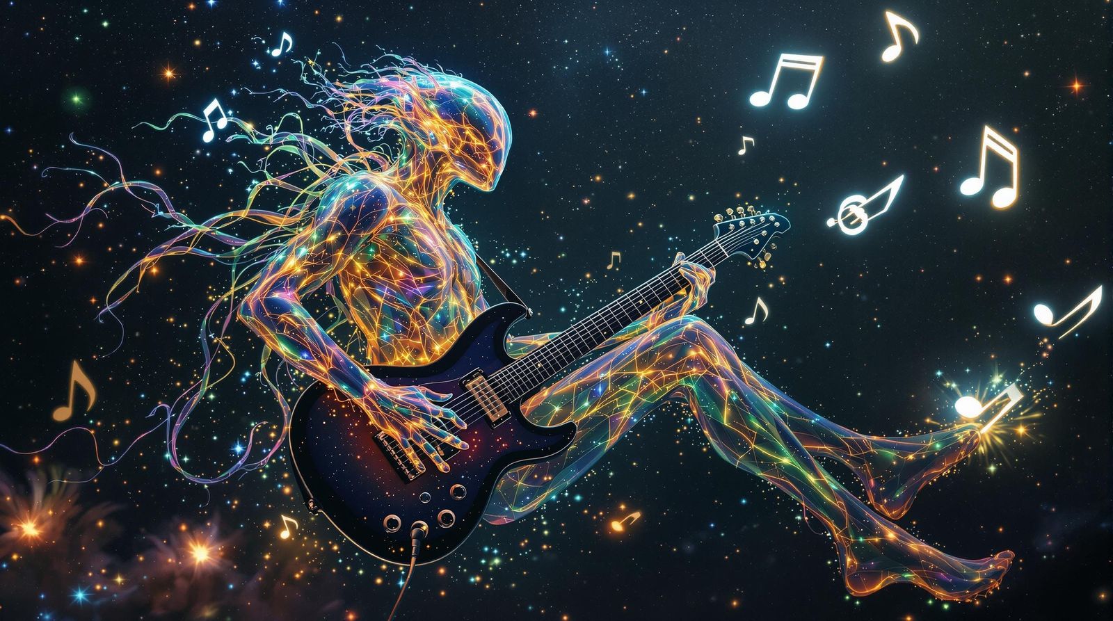 Ethereal Rockstar in Cosmic Harmony