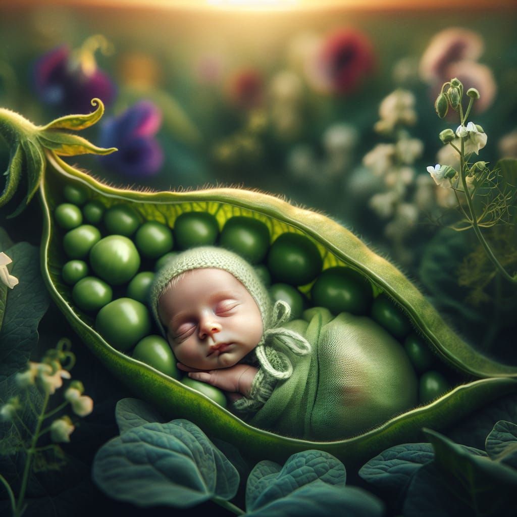 Baby Sleeping In Pea Pod