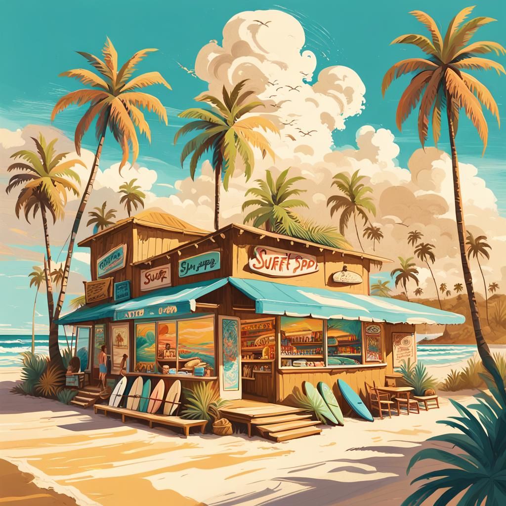 Visions of a Retro Tropical Surf Shop Paradise