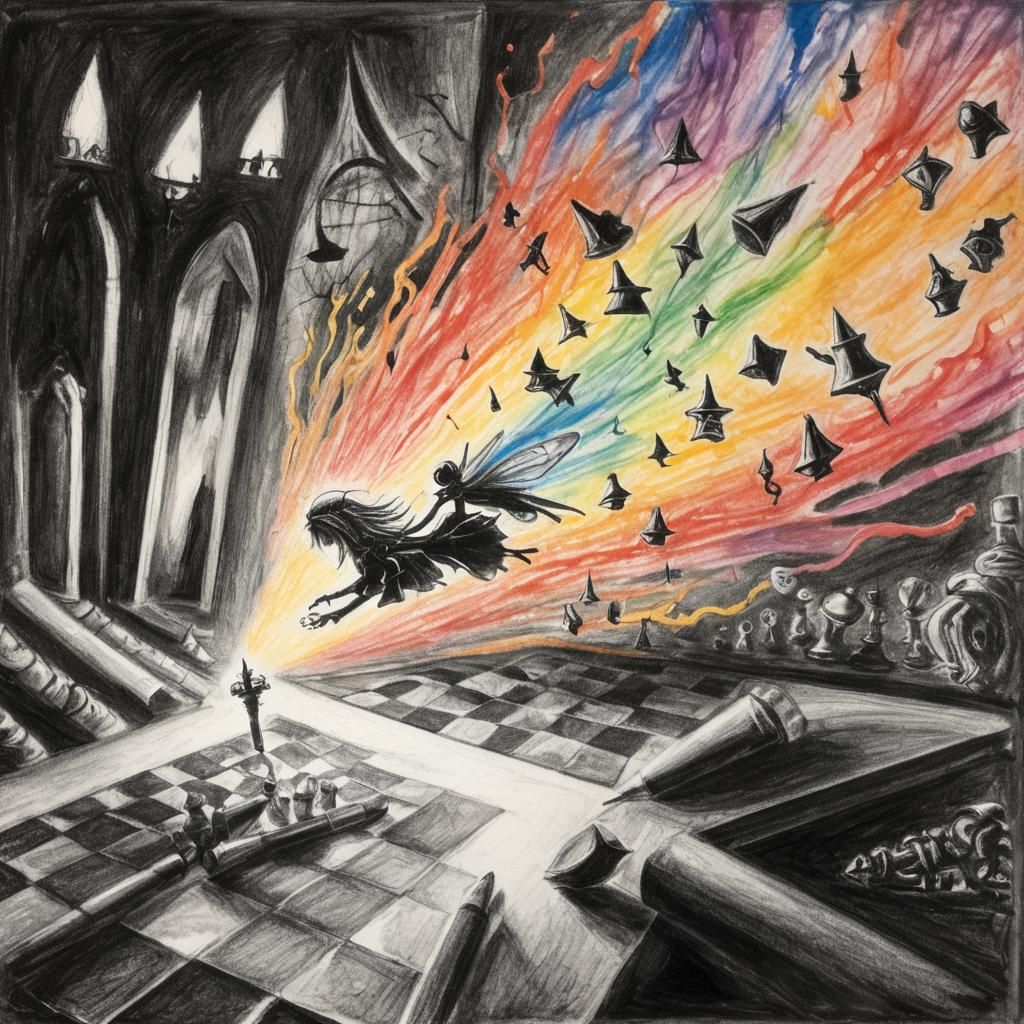 Alice in Wonderland: Surreal Crayon Gothic Fairy