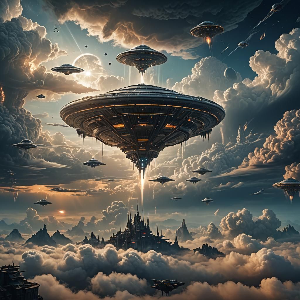 Alien Invasion: Spaceship Appears in Dim Future