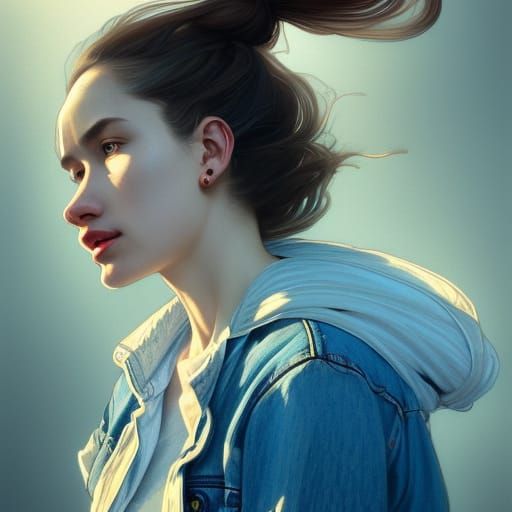 girl in high winds