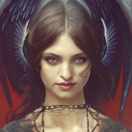 Detailed Fantasy Witch in London Street Scene