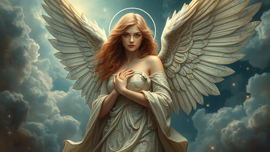 Majestic Angel in Heavenly Stardust, Renaissance Style