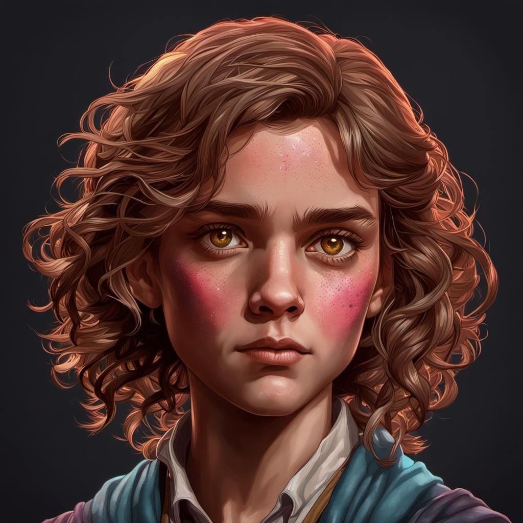 Hermione Granger Portrait in Art Nouveau Style