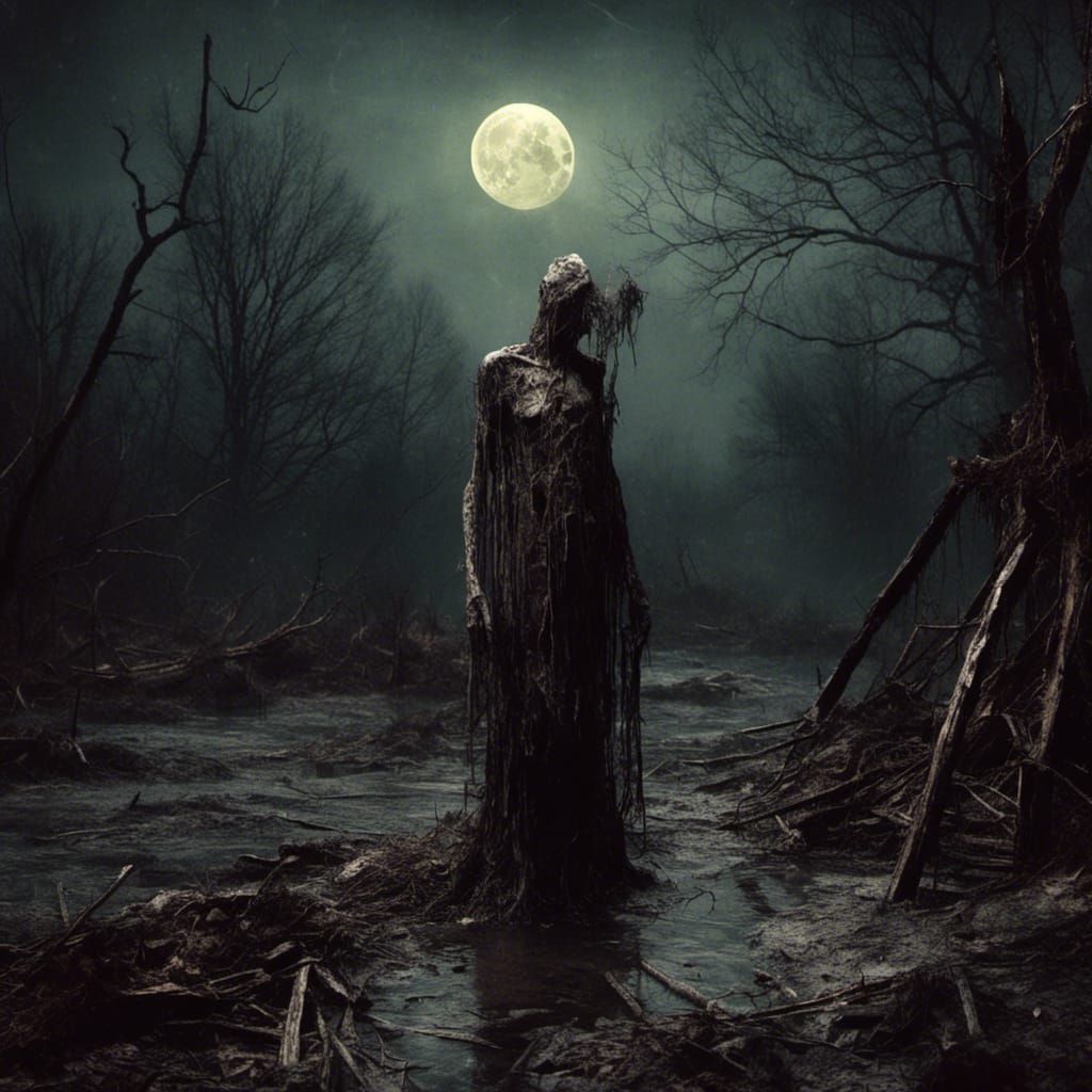 Eerie Figure Emerges from Shadows in Dark Fantasy Art