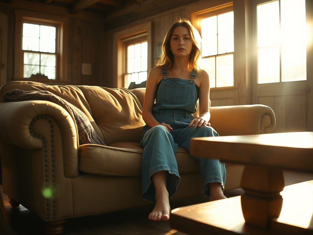 Serene Farmgirls in a Warm, Golden Glow