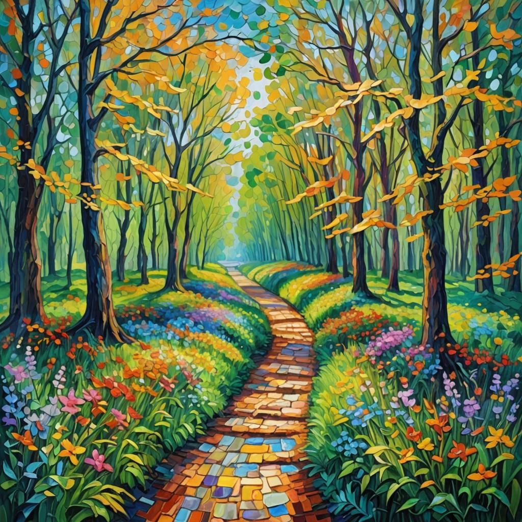 Komorebi Light in Expressionist Oil Painting