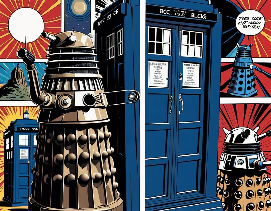 Dr Who: Pop Art Comic Book Scene