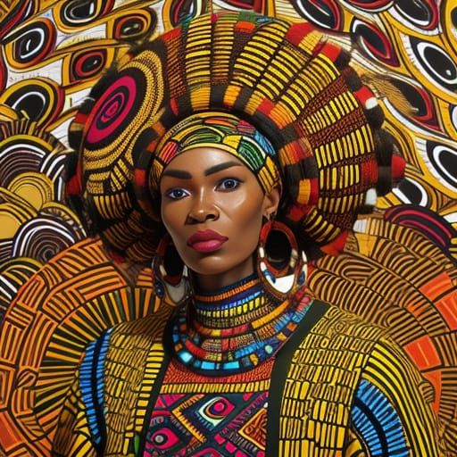 Zulu Woman Portrait in Contemporary African Style