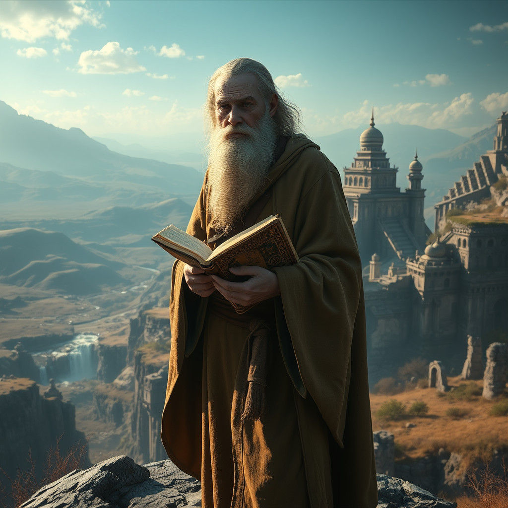 Mystical Sage Unveiling Ancient Secrets as Concept Art