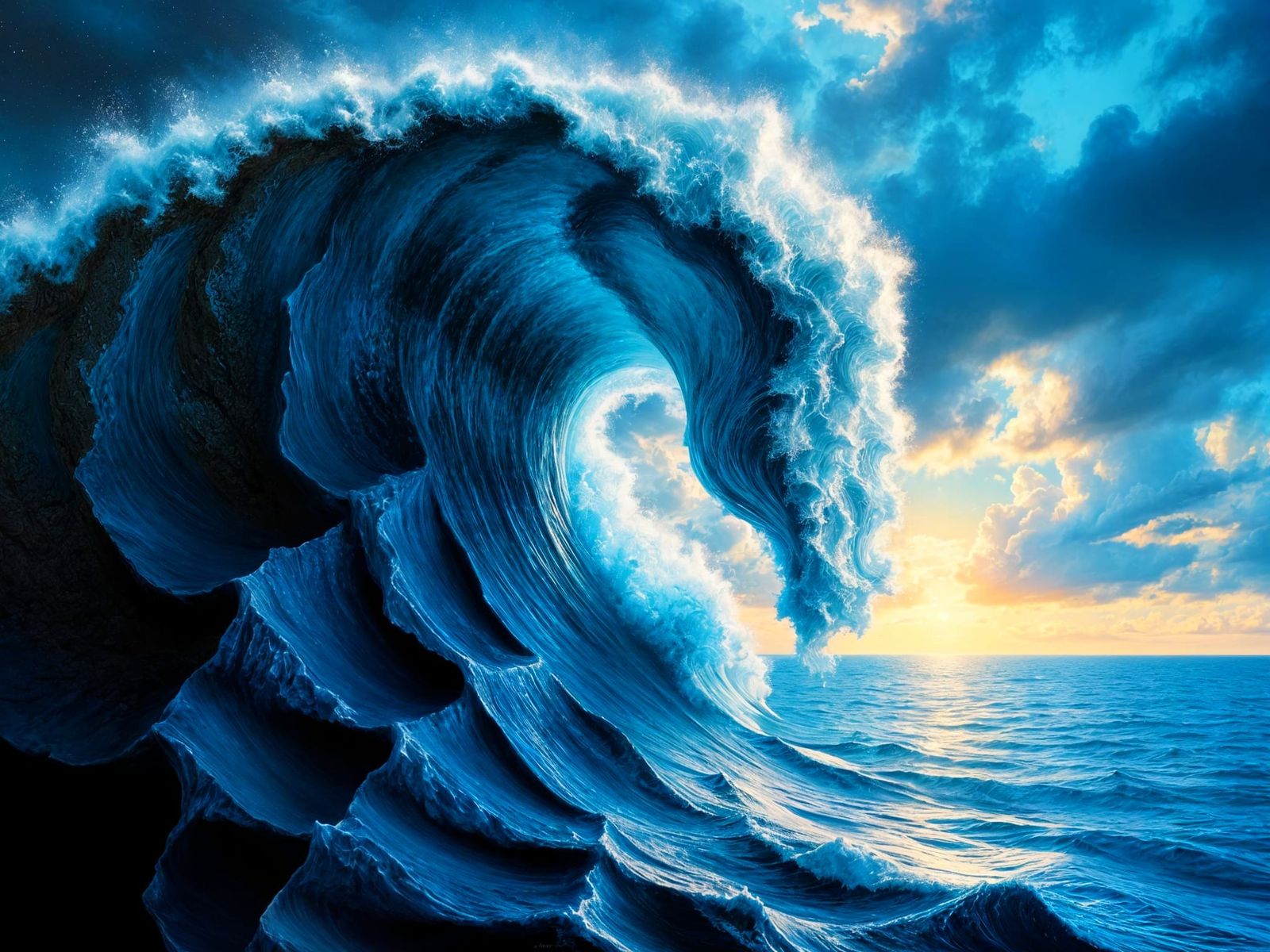 Dreamy Digital Wave in Fractal Art Style