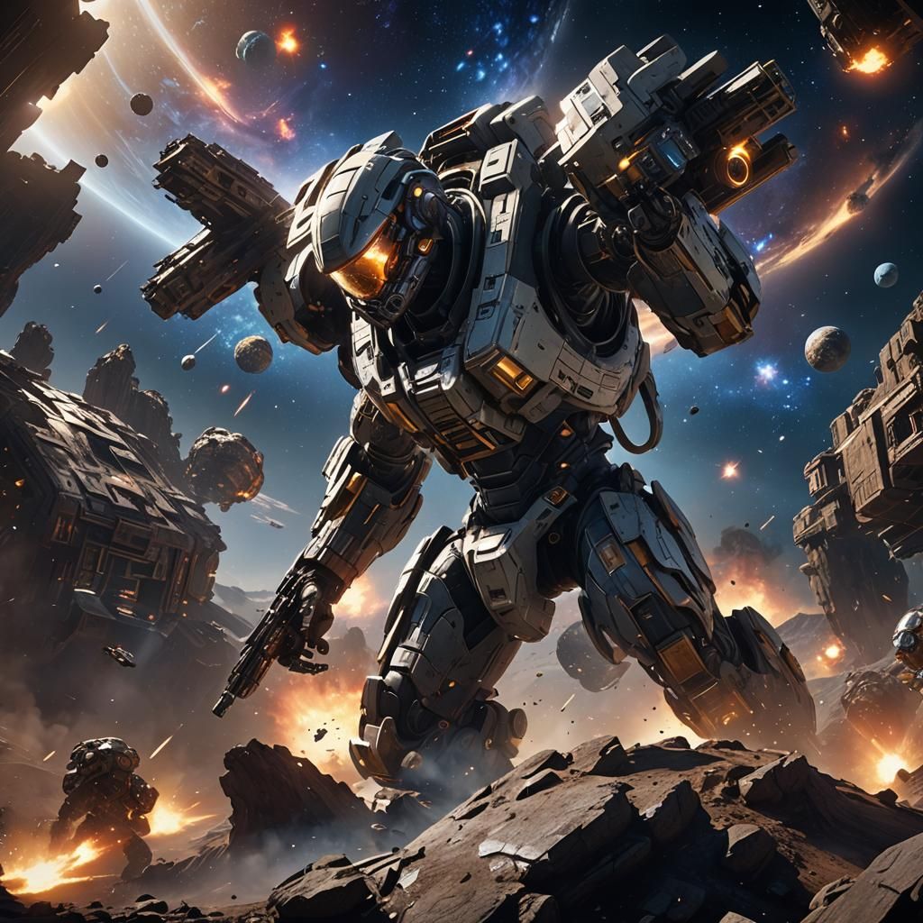 Epic Galaxy in 3D Game Cinematic Style