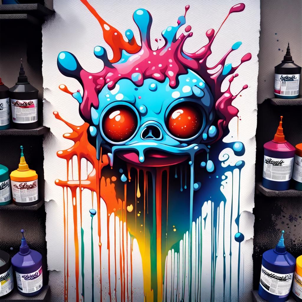 Colorful Fantastical Graffiti Street Art in Splash Style