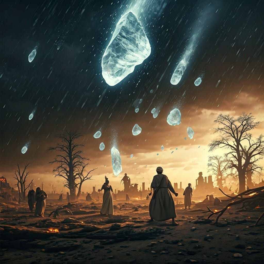 Ancient Egypt Hailstorm in Fiery Apocalypse