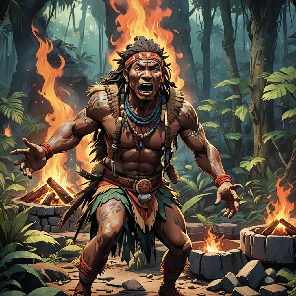 Shocked Tribesmen Meet Sock Hop Dancer in Anime Style