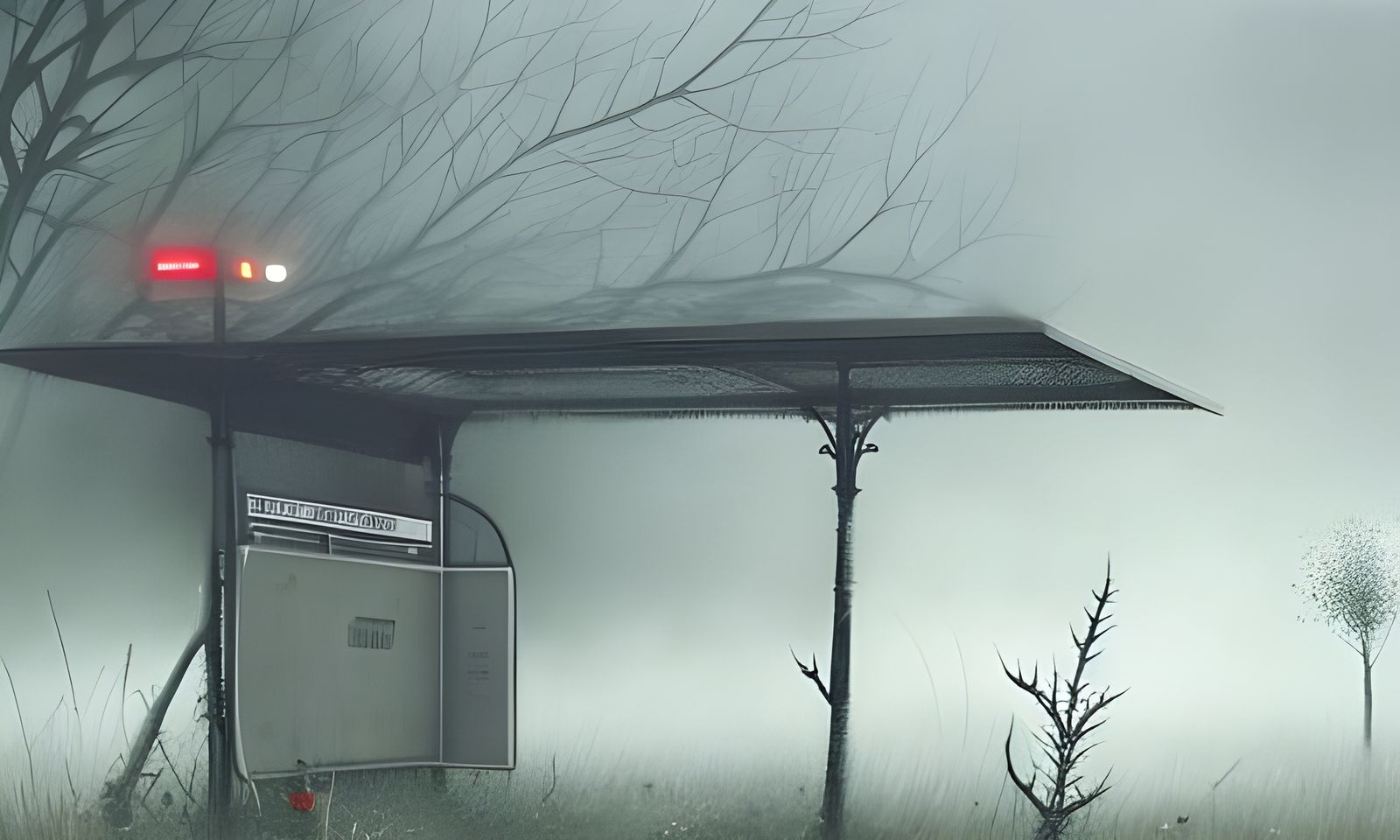 Terrifying Mist at Empty Bus Stop: Splash Art