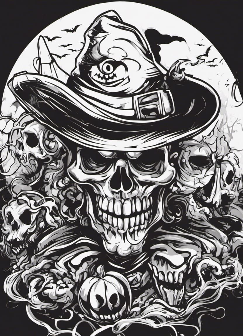 Halloween Vector Graffiti Illustration for T-Shirt