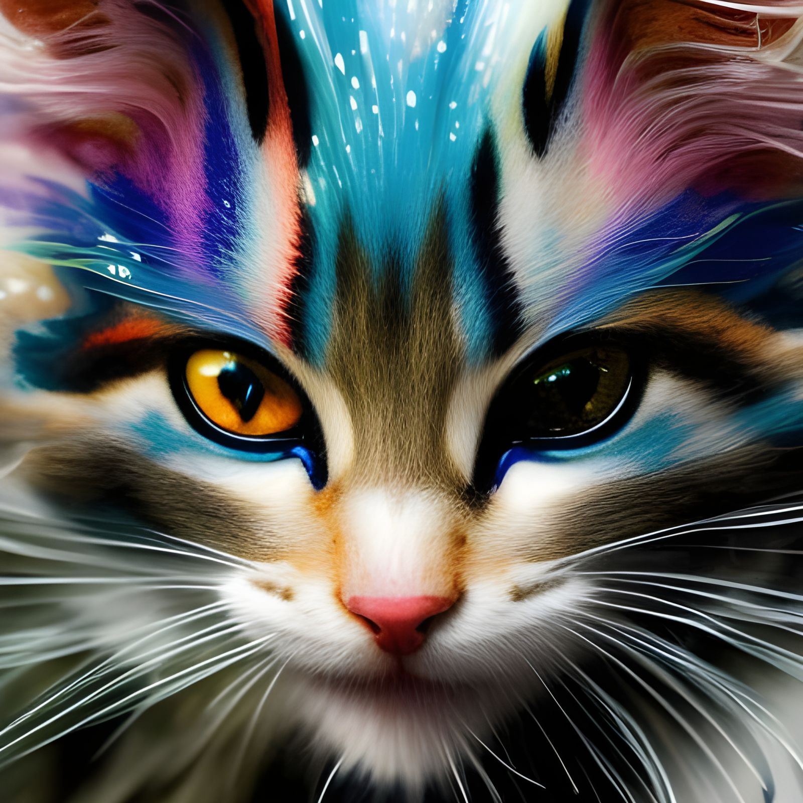 High-Octane Fantasy Portrait of an Angry Kitten